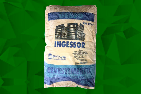 Gesso lento em pó